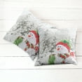 thumbnail image 6 of Ambesonne Christmas Throw Pillow Cover 2 Pack, Snowy Woodland Holiday, 20", White and Red, 6 of 7