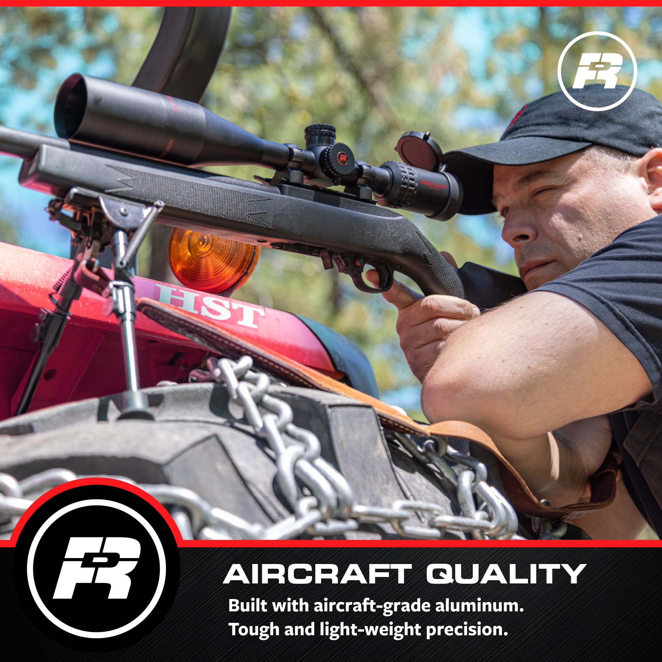 Red-Line Optics P-47 Thunderbolt II 6-24x50, SFP, MRAD, 1" monotube, Hunting, Long-Range Precision, Competition Scope .22LR, tested up to a 30-06 Designed in USA Based in WA (Black Red)