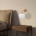 thumbnail image 2 of Swift Beacon Sphere Elegance Wall Sconce Light - Sturdy Metal Body with Stylish Gold Varnish Finished and Dimmable Brightness, Ideal Wall Light Fixture for Living Room, Bedroom & Reading Nook, 2 of 4