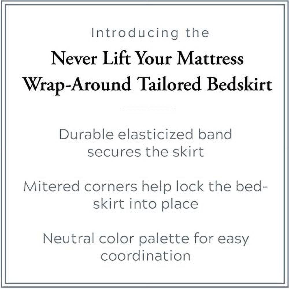 Bed Makers Adjustable Bed Wrap-Around 15" Tailored Bed skirt, Queen, White