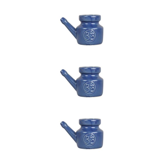 tssuouriy 350ml Ceramic Neti Pot for Reliable Sinus Rinse Durable Construction Dark Blue 5.51 Inchx3.94 Inchx4.13 Inch 3Set