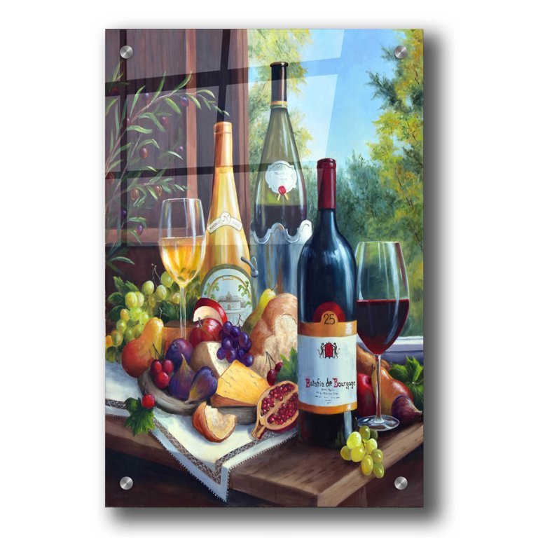 Wine on The Window by Barbara Felisky Gallery Wrapped Canvas Giclee Art (24 in x 24 in) - 24 x 24