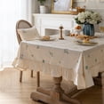 thumbnail image 4 of Mantel con volantes de estilo Pastoral americano, lavable, flor, lavanda, mesa de té, decoración de mesa de comedor, 4 of 4