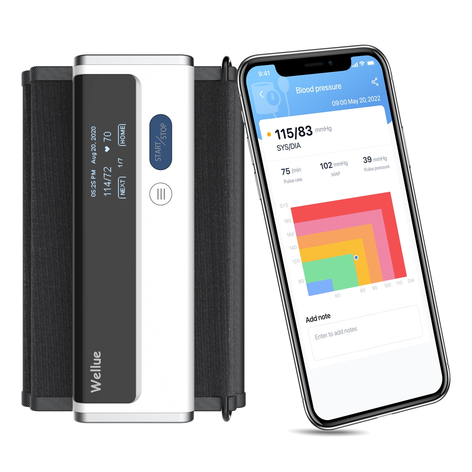 Wellue BP2A Wireless Smart Blood Pressure Monitor Easy Use Bluetooth BP  Machine