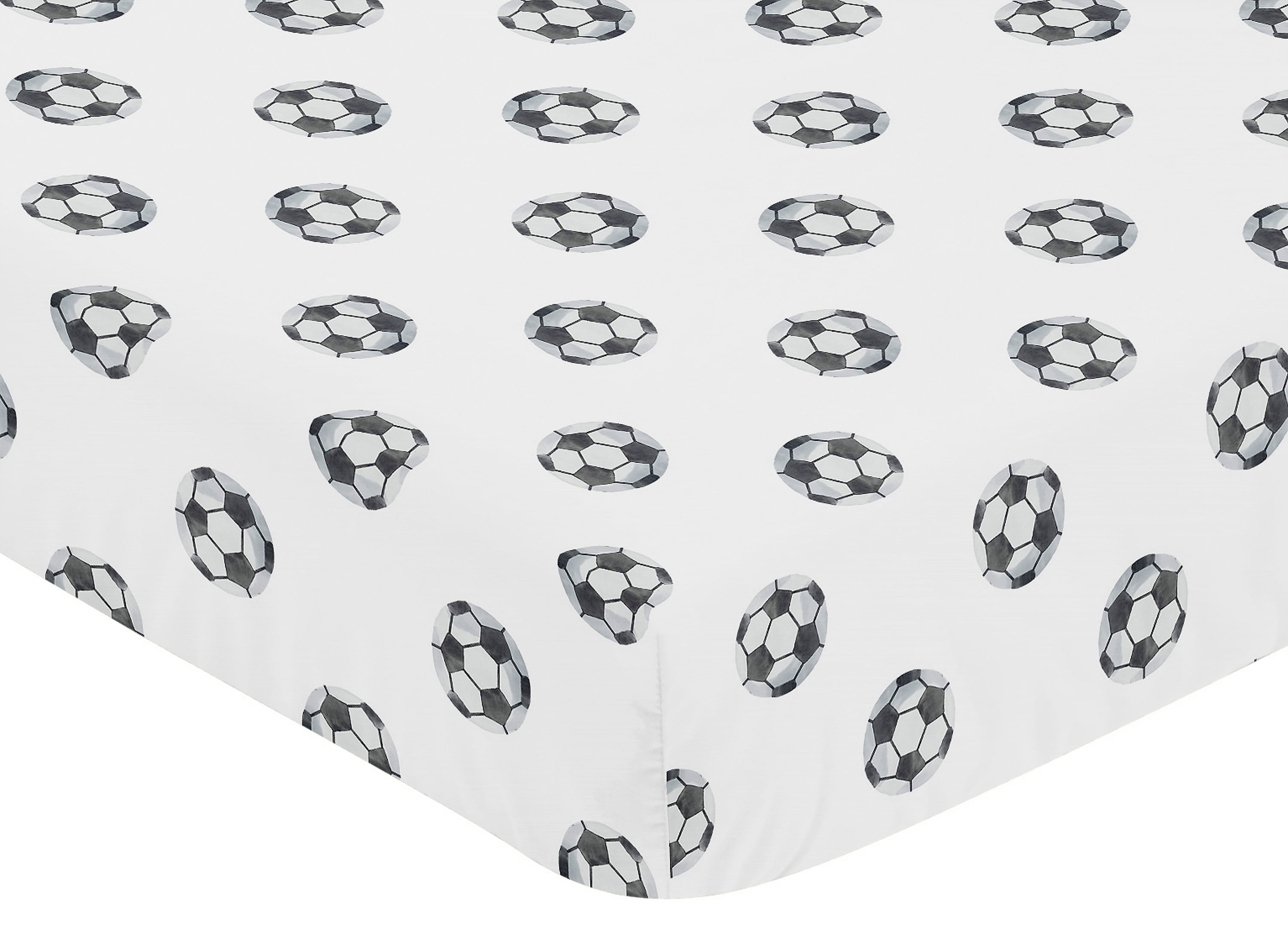 Sweet Jojo Designs Watercolor Sports Theme Black and White Fitted Crib Sheet