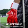 thumbnail image 6 of ONEKEEPER C-TEC Red and White Goalkeeper Gloves – No Finger Spines – Cold Weather with Thin Neoprene Backhand – Pro Goalie Gloves, 3.5mm Contact Latex, Negative Cut, Sizes 5-12, 6 of 10