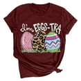 thumbnail image 2 of EQWLJWE Easter T Shirts for Womens Cute Fun Egg Graphic Tees Easter Gift Shirts Short Sleeve Casual Tops for Party Travel Club Wine(S-3XL), 2 of 3