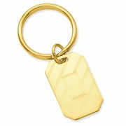 Gold-plated Kelly Waters Etched Diagonal Line Key Ring GL8694