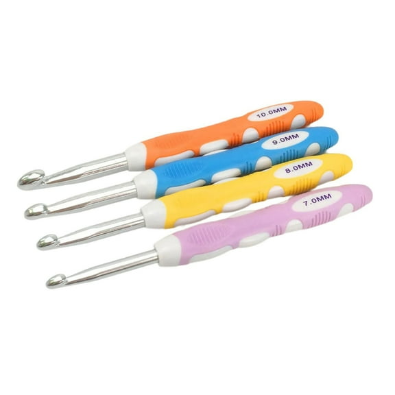 4Pcs Beginner Crochet Hook 7.0mm-10mm Ergonomic Crochet Hook Ergonomic Handle Crochet Hook Needle for Crocheting