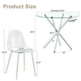 thumbnail image 3 of LUFTUT 36.6'' 5-Piece Round Glass Dining Table Set for 4, Modern Minimalist Kitchen Table with Silver Metal X-Base & Clear Acrylic Chairs, Compact Circular Dining Set for Apartment & Small Spaces, 3 of 10