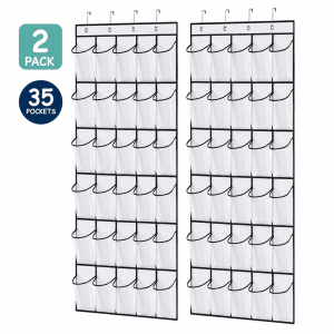 Over the Door Shoe Organizer 35 Pocket Hanging Shoe Organizer 2 Pack Over Door Organizer for Closet Storage