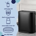 thumbnail image 3 of happimess Beni Kitchen Trash/Recycling 16-Gallon Double-Bucket Step Trash Can with Odor Filter and Lid Support, Charcoal Black, HPM1014B, 3 of 11