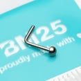thumbnail image 3 of Implant Grade Titanium Dome Top L-Shaped Nose Ring, 3 of 3