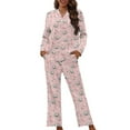 thumbnail image 4 of FOR U DESIGNS Flower Koala 2 Pack Women's Pajama Set Soft Long Sleeve Sleepwear Loungewear Pjs Sets Pants with Pockets for Women Size XL Nightwear Long Tops, 4 of 7