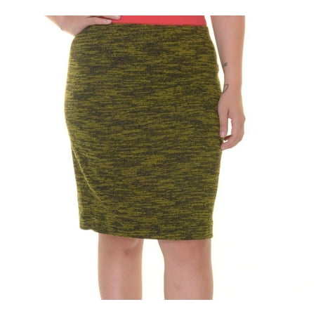 Pencil Tweed Skirt - Grace Elements Women's Tweed Pencil Skirt Size M Black/Olive