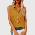 thumbnail image 2 of UQJfacai Womens Sleeveless Button Down Shirts Cotton Linen Plus Size Blouses Summer Casual Collared Loose Beach Tank Tops S-5XL, 2 of 7