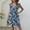 Blue, variant on Ayolanni Women Dresses Plus V-Neck Knee-Length Blue Short Sleeve Flutter Floral Print Dresses Dresses for Girls L