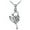 Clear, variant on Emma Manor 14k White Gold Plated 1.5ct Cubic Zirconia "OL" Style Heart Pendant Necklace For Women