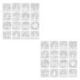 thumbnail image 4 of Shengyu 16piece Delicate Pattern Tree Stencils For Painting Easy Operation Detailed Carved Wide Application Decorating Books 16pcs 2Set, 4 of 6