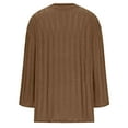 thumbnail image 3 of Lovskoo 2024 Sweaters for Women Winter Trendy Long Sleeve Solid Color V-Neck Sweater Pullover Tops Brown, 3 of 5