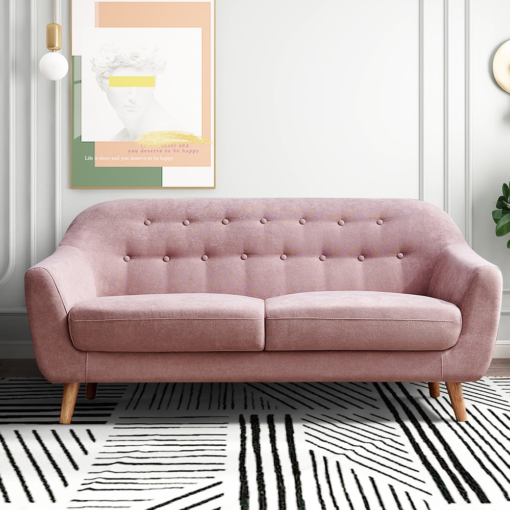 Clearance! Small Spaces Sectional Couch, Mid Century Modern Fabric