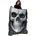 thumbnail image 2 of Solemn Skull Fleece Blanket by Medieval Collectibles, 2 of 2