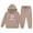 Khaki, variant on Toddler Girls Outfit Sets Kids 2025 New Year Printing Middle And Large Long Sleeved Letter Print Hooded Top Sweater Pants Set,2-Piece,Size 2-13Y