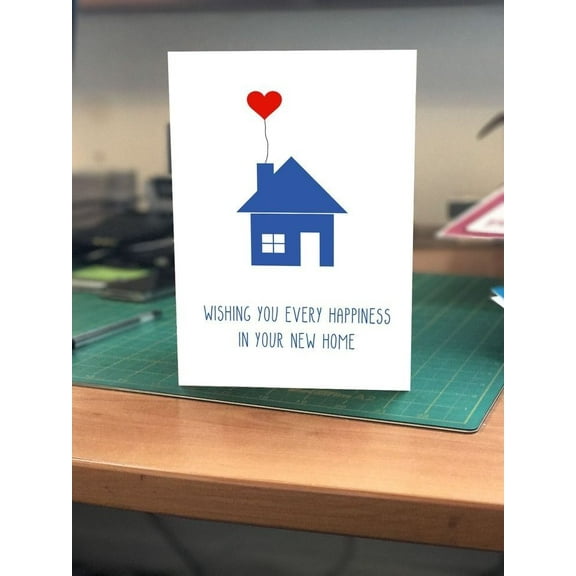 New Home Greeting Card – "Wishing You Every Happiness in Your New Home" – Envelope Included, Blank Inside – Perfect for Housewarming Gifts