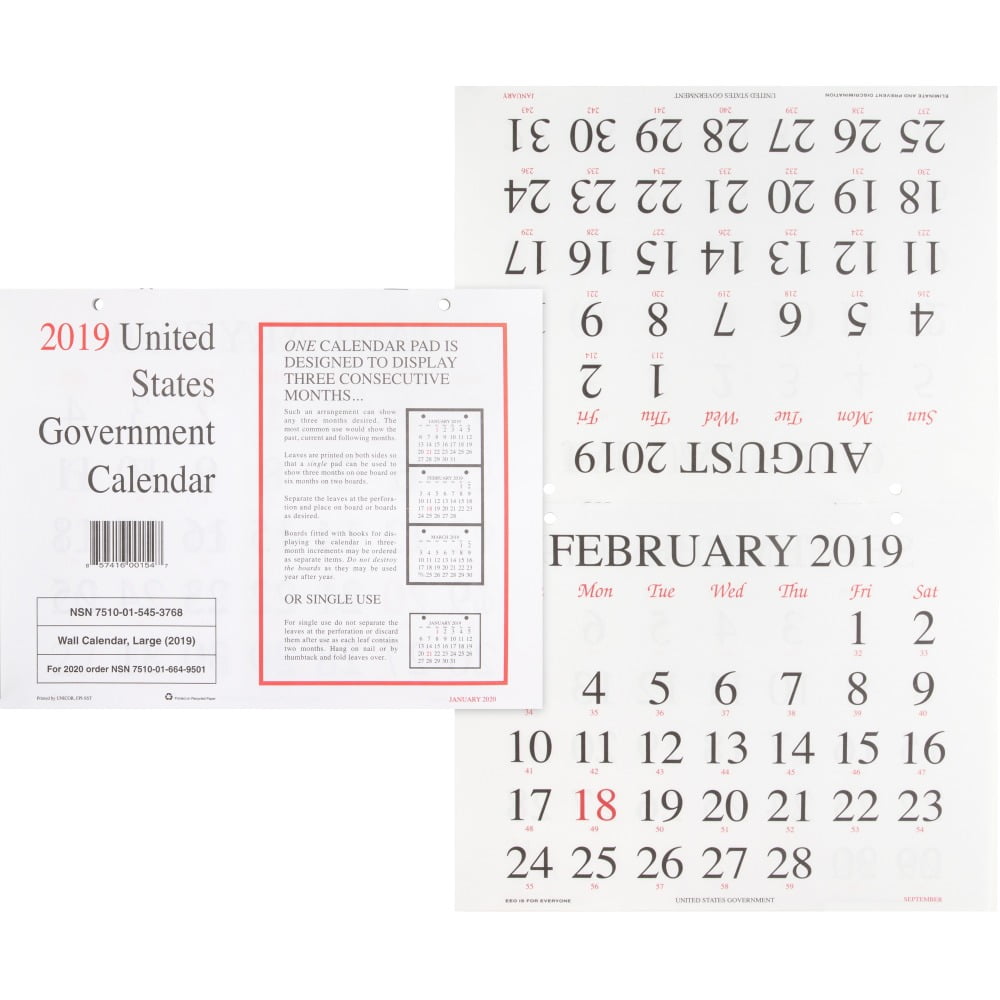 Unicor Monthly Wall Calendar Monthly 1 Year January 2019 till