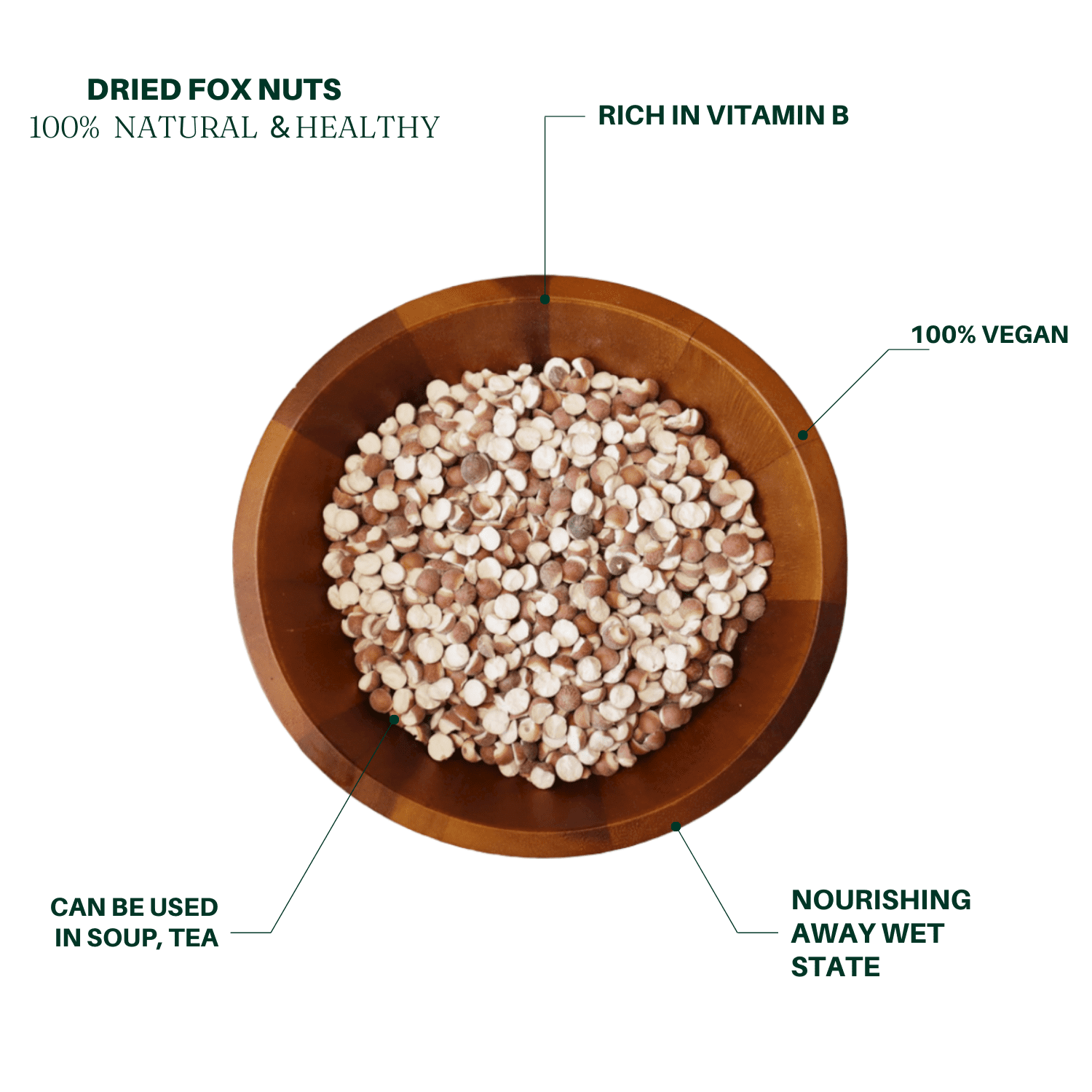 Royal Seafood USA Premium All Natural Dried Fox Nuts , 1 lb For Tea, Soup, Natural Gorgon, Qian Shi