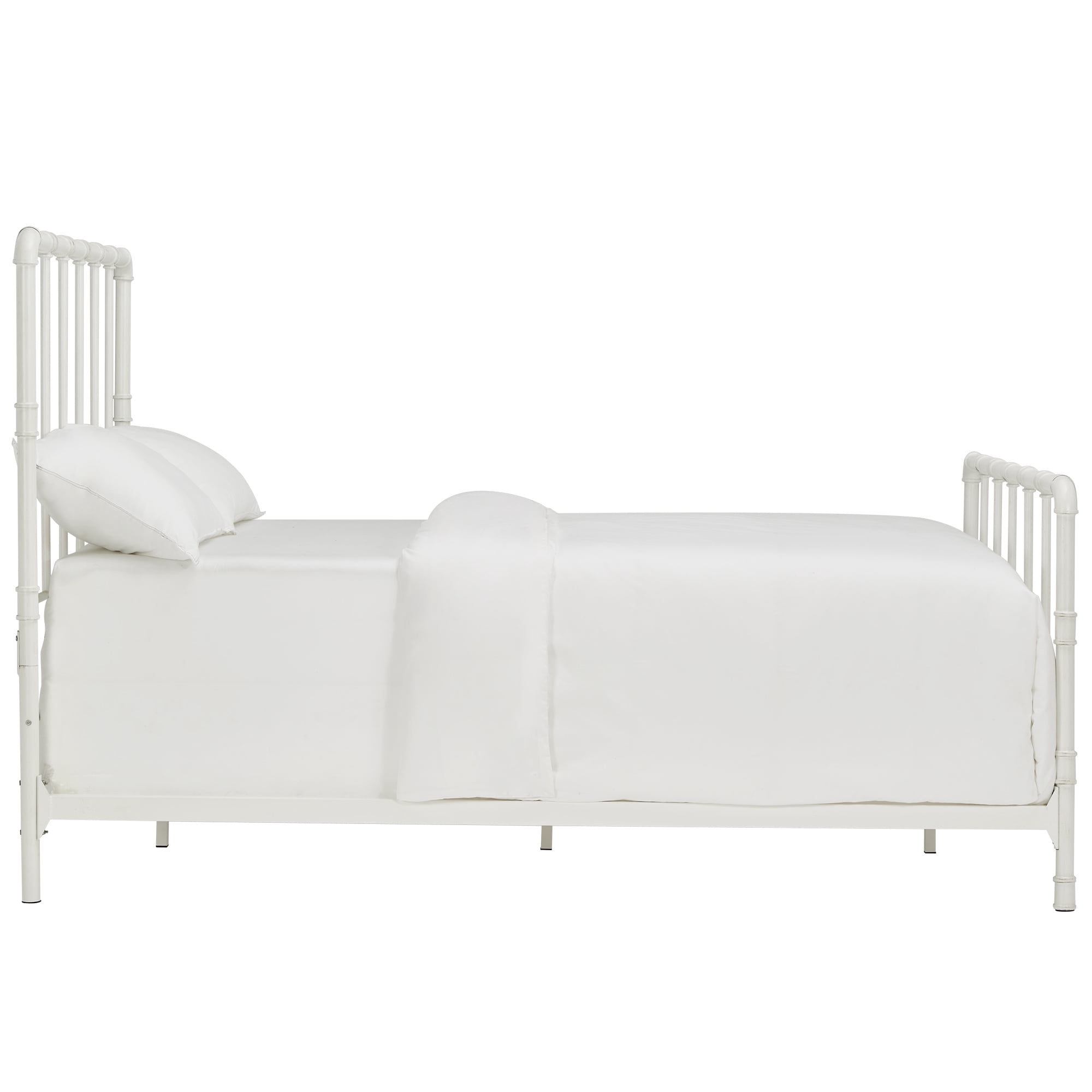 Weston Home Industrial Style Pipe Metal Full Bed, Antique White