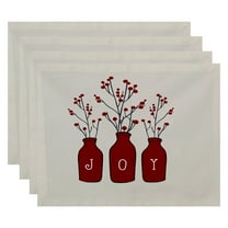 Simply Daisy 18" x 14" Joy Floral Print Placemats, Set of 4