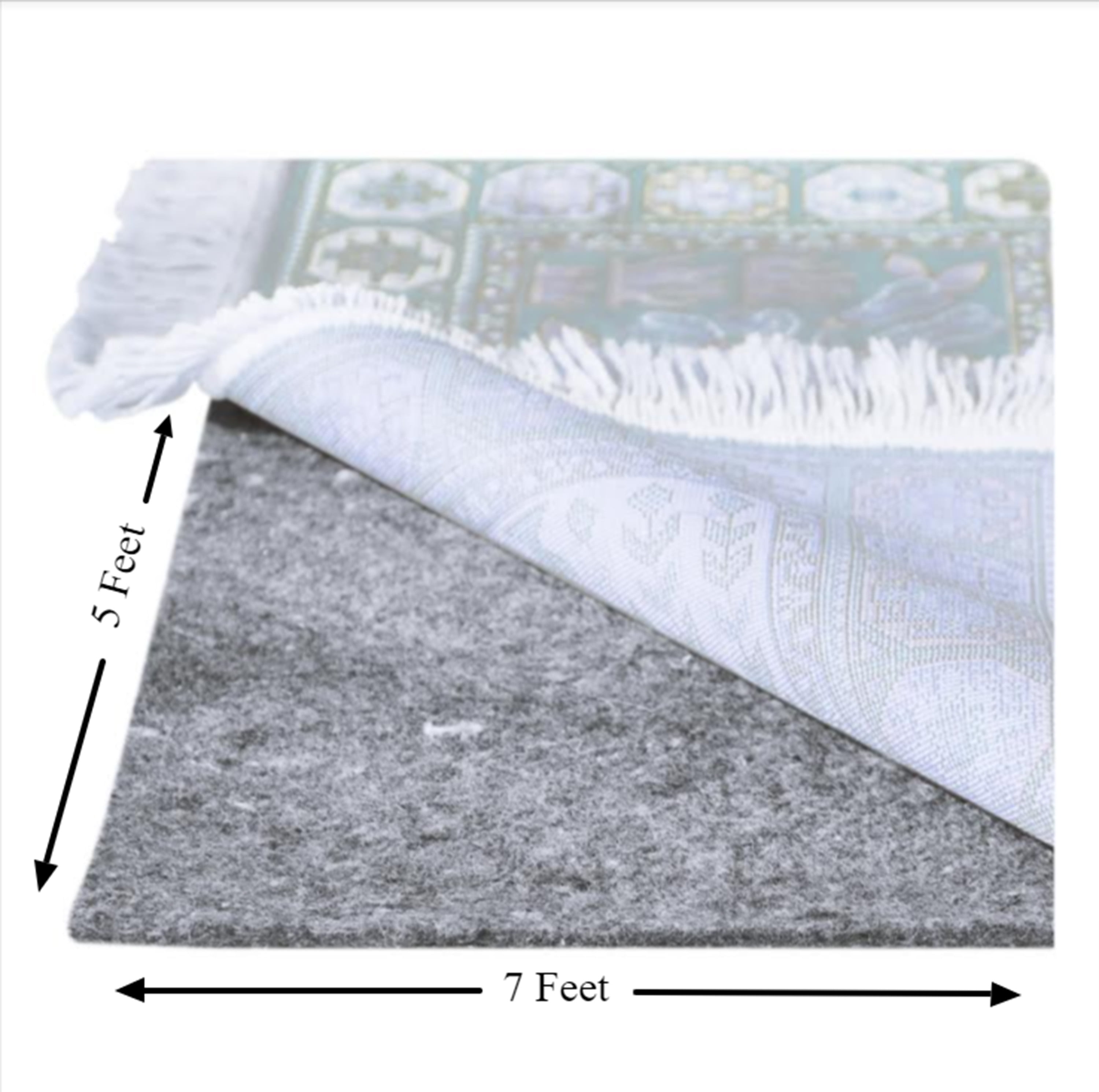 Superior Lima Non-Slip Floor Protector Felt Rubber Indoor Area Rug Pad - Neutral Grey - 12' x 18