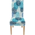 thumbnail image 2 of Blue Chair Cover Spring Flower Blue and Navy Chrysanthemum Flowers Abstract Art High Chair Covers Set of 6 Stretch Removable Washable Slipcovers for Dining Room Kitchen, 2 of 6