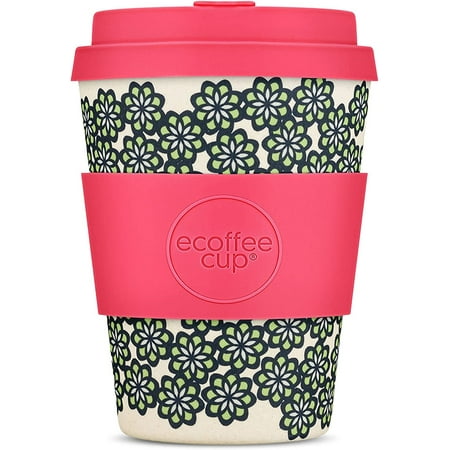 

Reusable Sustainable To-Go Travel Coffee-Cup - Ecoffee Cup - Portable Cups With No Leak Silicone Lid - Dishwasher Safe 12oz Pink Silicone