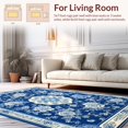 thumbnail image 2 of Ultra Soft Area Rug, Transitional Blue Floral Elegance, Non Slip, Stain Resistant, Washable Area Rugs for Living Room, Bedroom(Blue, 3X5), 2 of 8