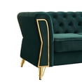 thumbnail image 4 of Chesterfield Button Tufted Velvet Sofa, 3 Seats Upholstered Couch With Gold Metal Legs For Living Room Office Apartment, 4 of 11