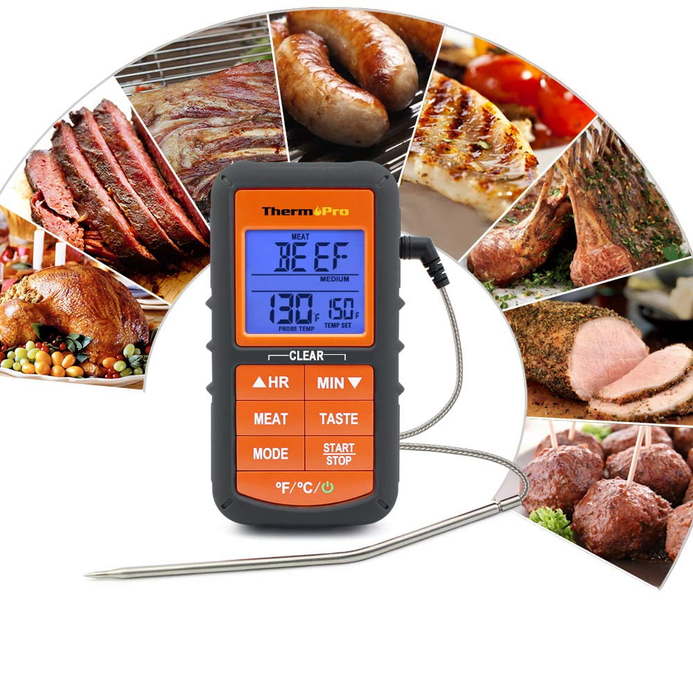 ThermoPro TP06S Digital Grill Meat Thermometer with Probe for Smoker Grilling...