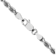 thumbnail image 3 of 14K Solid White Gold 4mm Rope Chain Twisted Link Necklace, 3 of 5