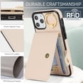 thumbnail image 5 of Allytechgroup iPhone 11 Pro Max Wallet Case, Ring Holder Stand Cards Slots Shockproof Retro Flip Back Cover Phone Case for Apple iPhone 11 Pro Max, White, 5 of 6