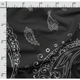 thumbnail image 2 of Soimoi Asian Paisley Printed,Cuddle Minky Fabric, Sewing Fabric by The Yard 56 Inch Wide,Decorative Plush Soft Fabric, Baby Garments, Toys and Blankets, Black&White, 2 of 5