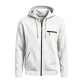 thumbnail image 6 of TKKCS Mens Full Zip Hoodie Casual Daily Midweight Regular Fit Long Sleeve Sweatshirt Jacket with Zipper Chest Pocket White M, 6 of 6