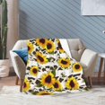 thumbnail image 6 of Yibo Corgi Dragonfly Sunflower Blanket Flannel Soft and Comfortable Anti-static Bed Sofa Blanket, 6 of 7