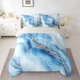 thumbnail image 2 of Homewish Fashion Art Abstract Bedding Comforter Set 7pcs for Adult, Dreamy Blue Mabrle Queen Bedding Sets, Watercolor Reversible Queen Sheet Sets, Ultra Soft Bedroom Decor, 2 of 7