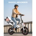 thumbnail image 3 of MIHOVER 2026 New Upgrade 14" Folding Electric Bike for Adults, 700W Peak Motor with 36V/7.8Ah Battery, LED Display & Free Phone Holder & Steel Cable Lock,18.6 MPH Commuter City Ebike, UL2849-White, 3 of 10
