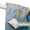 thumbnail image 2 of Teal Blue Marble Kitchen Window Curtains, Swag Curtains Valance for Bedroom Living Room Bathroom, Abstract Artwork Aesthetic Rod Pocket Window Treatment Curtain Block Drapes 2 Panels 36"x63", 2 of 9