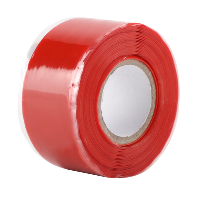 Cinta eléctrica de caucho de silicona autofundible, reparación de sello impermeable para manguera de tubería de agua (rojo)