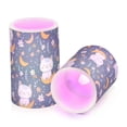 thumbnail image 2 of Cat Flower and Moon Flameless LED Candle Set with Remote, Battery Operated Color Changing Pillar Candles, Set of 2, 2 of 7