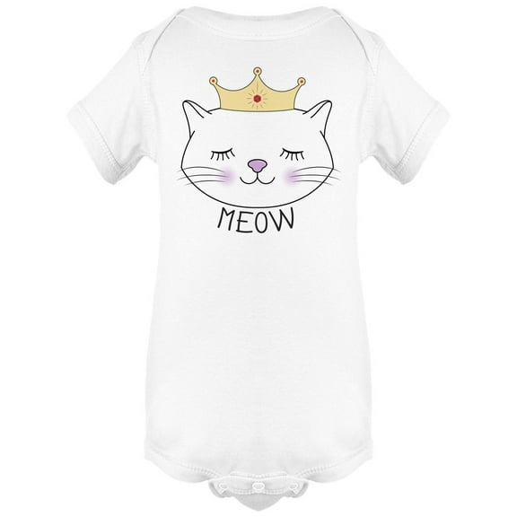 Meow Cat With Crown Bodysuit Infant -Image by Shutterstock,  6 Months