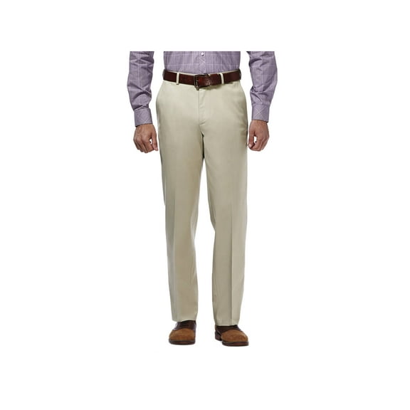 Haggar Men's Premium No Iron Khaki Flat Front Pant Classic Fit HC10884